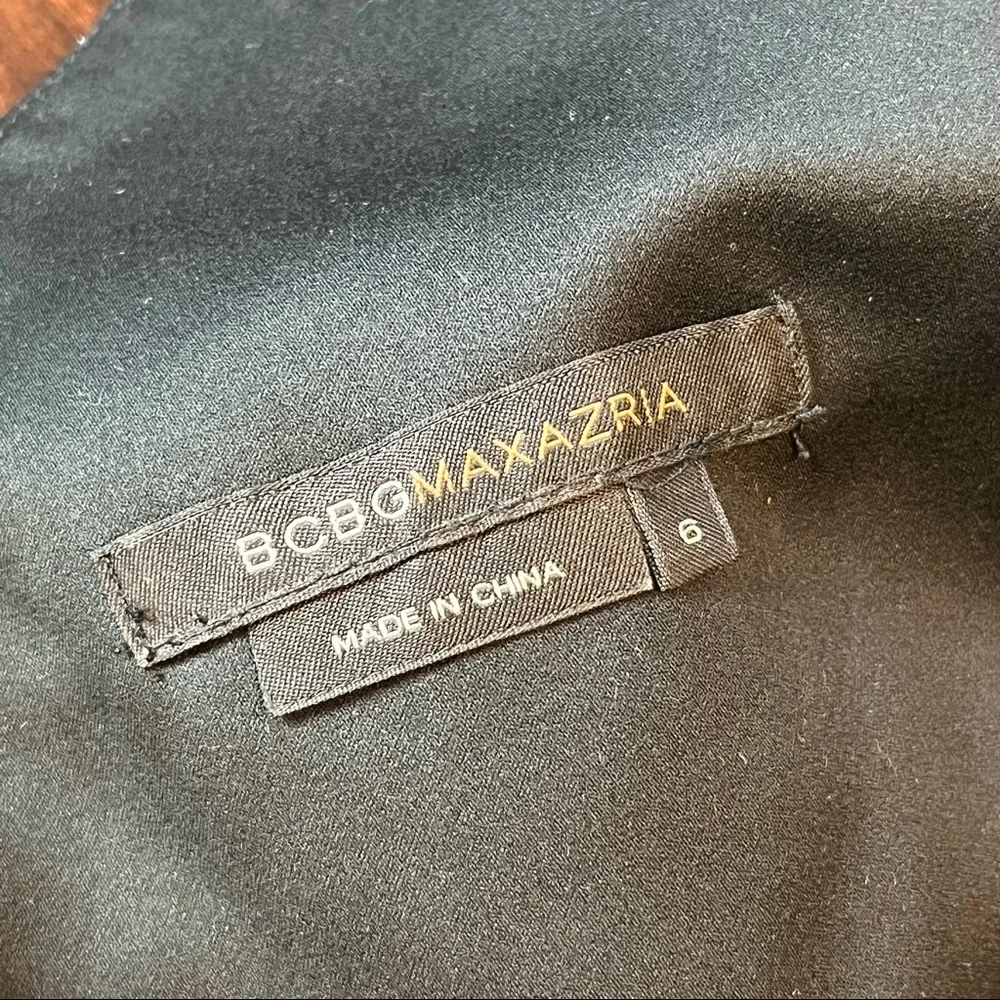 BCBGMaxAzria Black 100% Silk Bubble Skirt Cocktail Dress w/  Beaded Waist Sz 6 - Picture 16 of 17